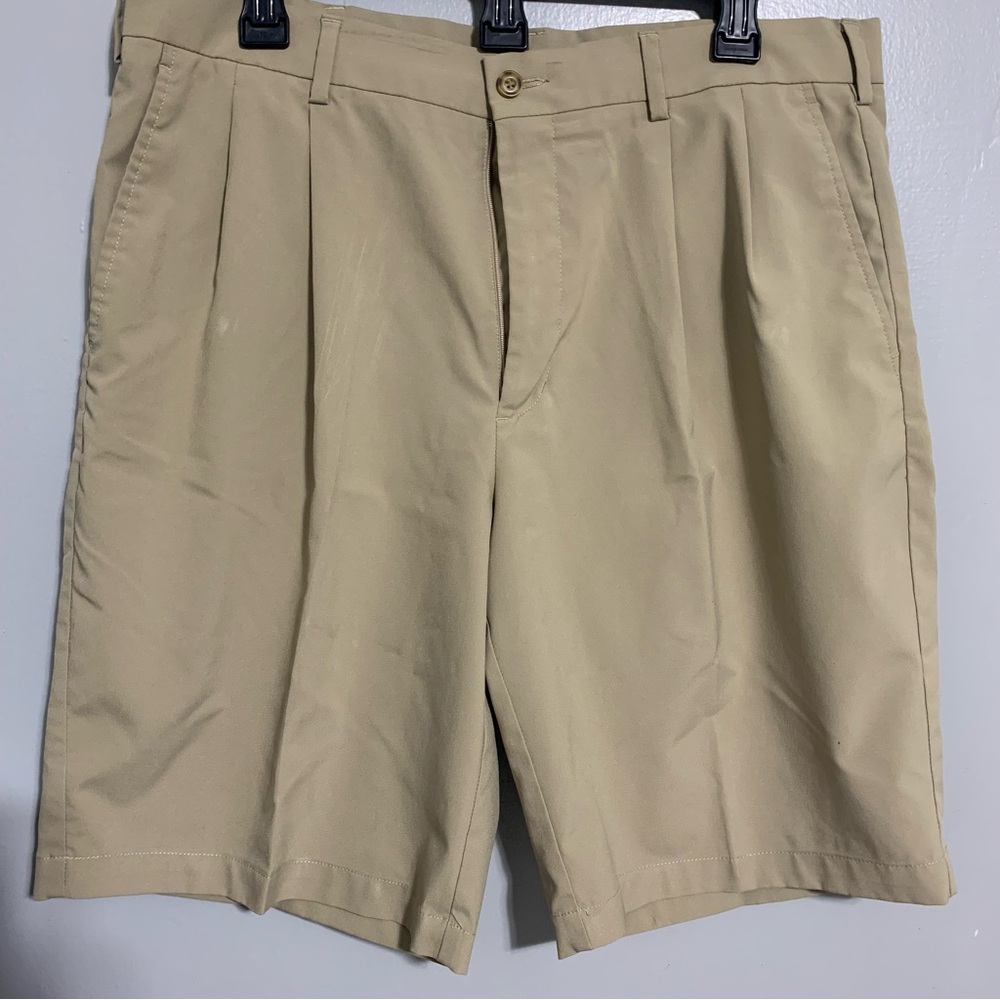 Pro Tour Golf Shorts Men Cool Play Brown Chino Flat Front Pockets Size 34/9‎ In